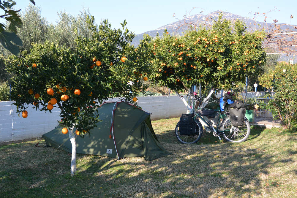 bivouac vélo en Grèce