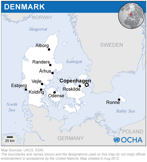 Carte du Danemark
